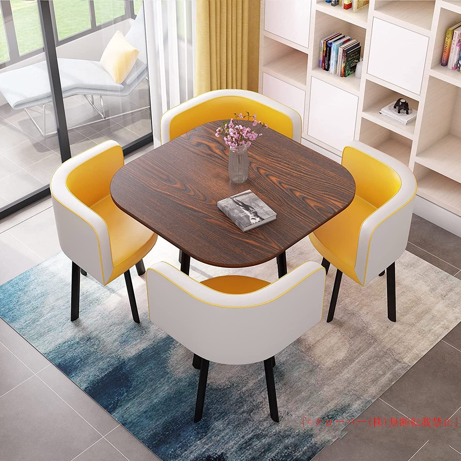 丸テーブルセット4人用ダイニングセット食卓セットダイニングルームとキッチン用モダンデザインテーブルと椅子セットホームキッチン4人掛け