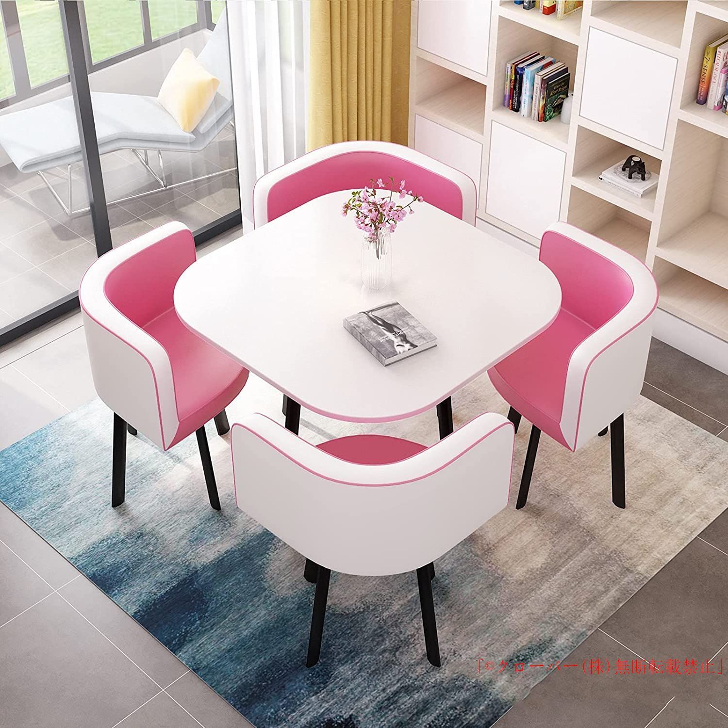 丸テーブルセット4人用ダイニングセット食卓セットダイニングルームとキッチン用モダンデザインテーブルと椅子セットホームキッチン4人掛け