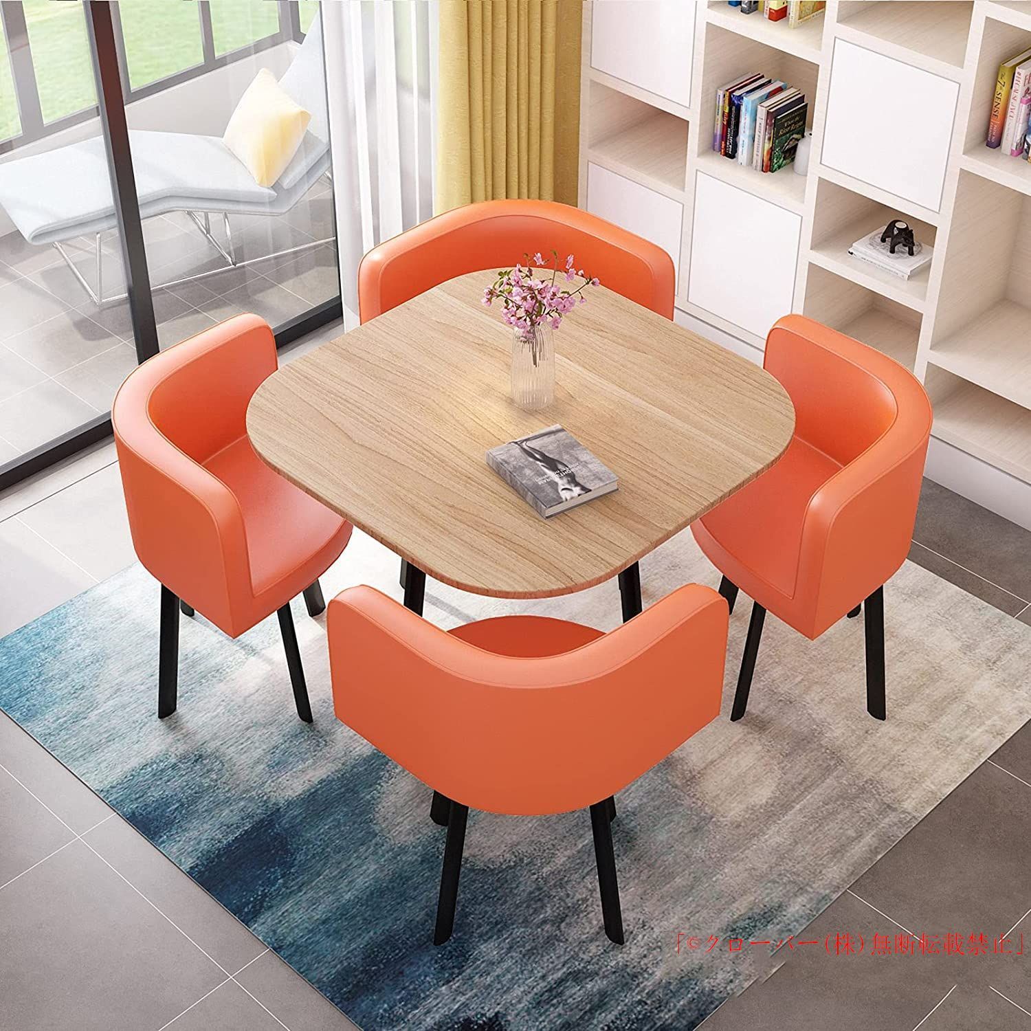 丸テーブルセット4人用ダイニングセット食卓セットダイニングルームとキッチン用モダンデザインテーブルと椅子セットホームキッチン4人掛け