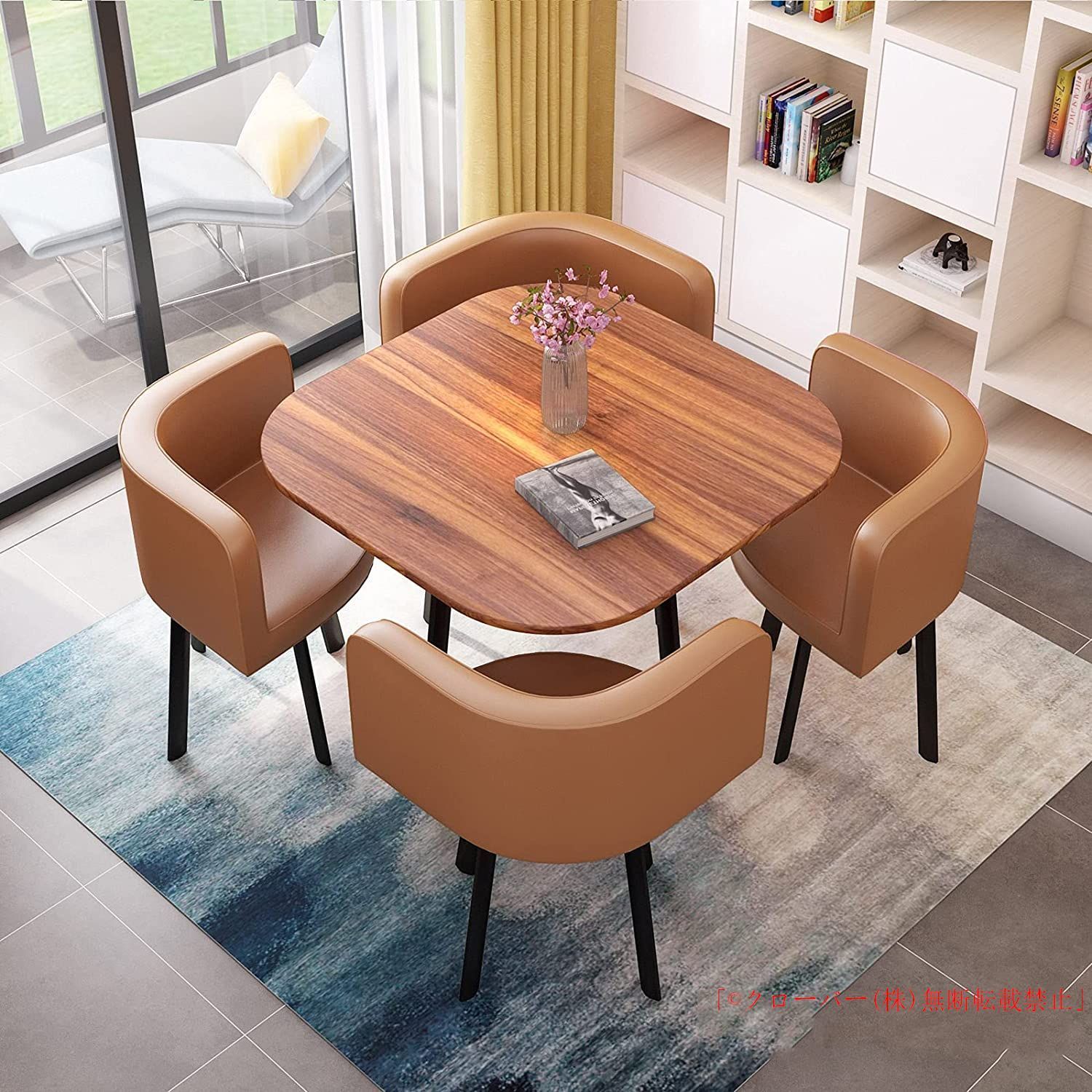 丸テーブルセット4人用ダイニングセット食卓セットダイニングルームとキッチン用モダンデザインテーブルと椅子セットホームキッチン4人掛け