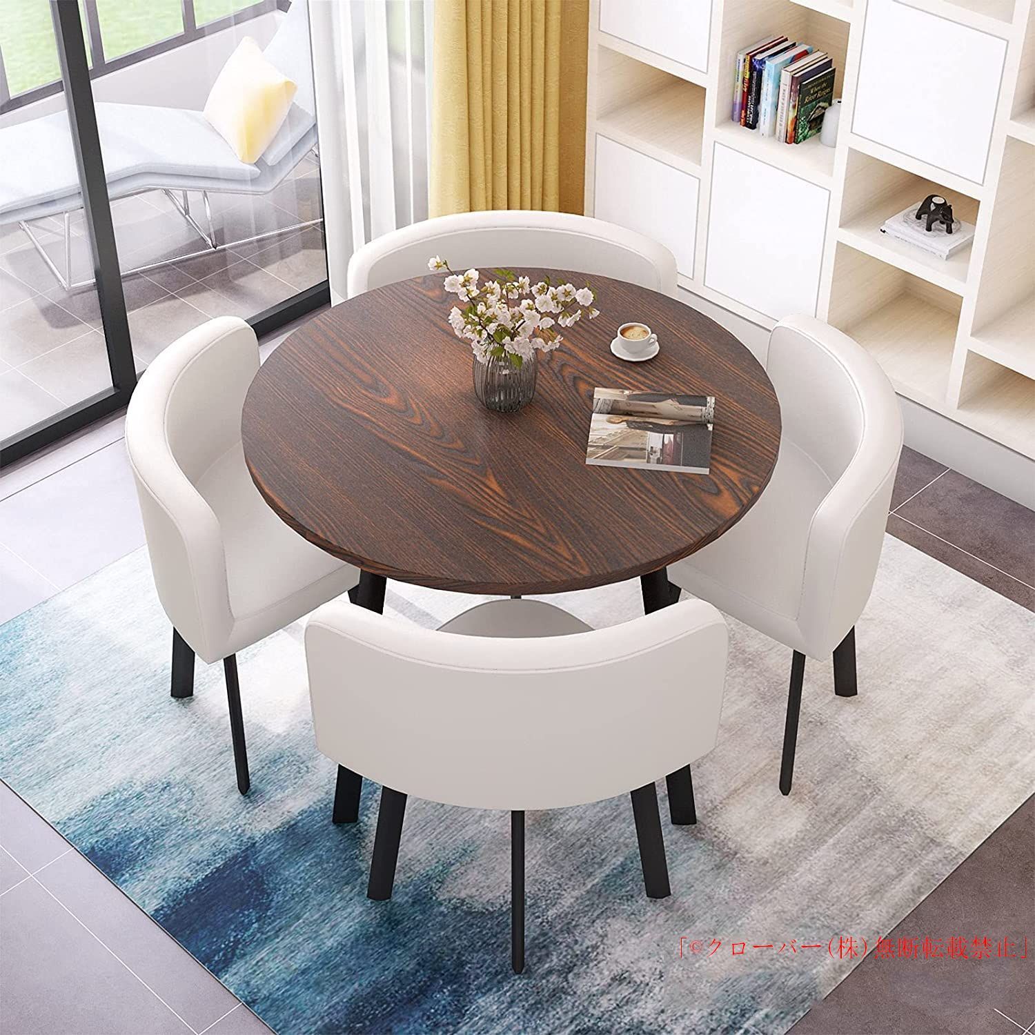 丸テーブルセット4人用ダイニングセット食卓セットダイニングルームとキッチン用モダンデザインテーブルと椅子セットホームキッチン4人掛け