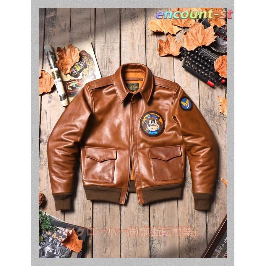 グレートエスケープa 2フライトスーツジャケットのパットンバージョン ワックス加工牛革アメリカンレトロメンズラペルレザージャケットショ