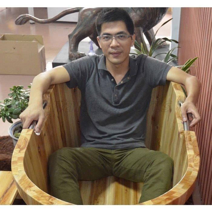 特売 実用品 厚い シャワーバケツ 木製 美容院 お風呂 成人 風呂バケツ サウナ クローバー 家庭用 シャワー浴槽