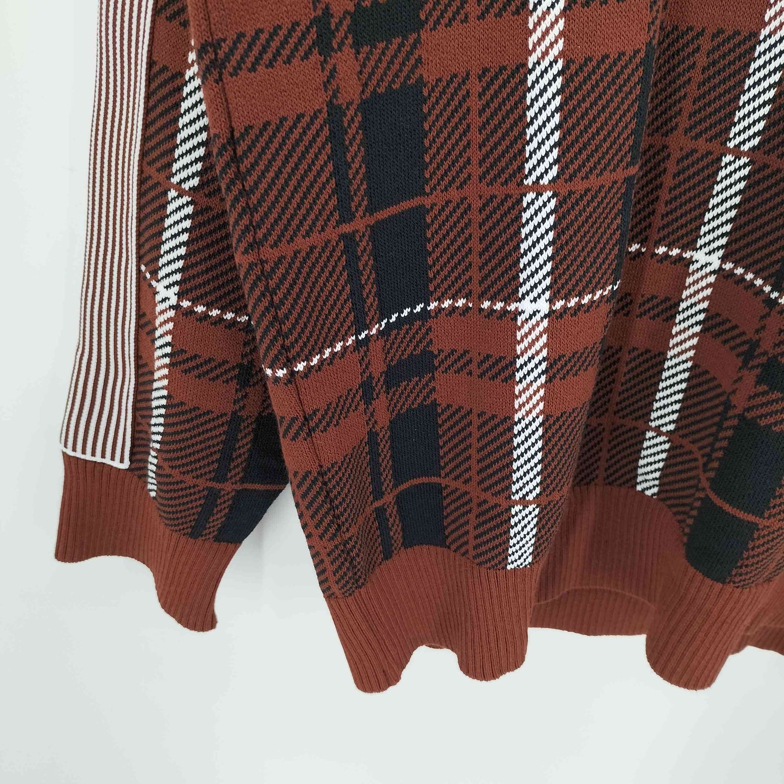 タグ付き パーリーゲイツ 23AW ニット セーター チェック クルーネック 6 パーリーゲイツ PEARLY GATES 23AW ロゴワッペン クルーネックニット