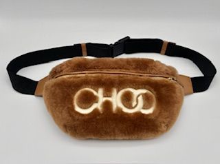 JIMMY CHOO ボディバッグ・ウエストポーチ ブラウン ファー JIMMY CHOO ジミーチュウ ファーボディバッグ ロゴウエストバッグ