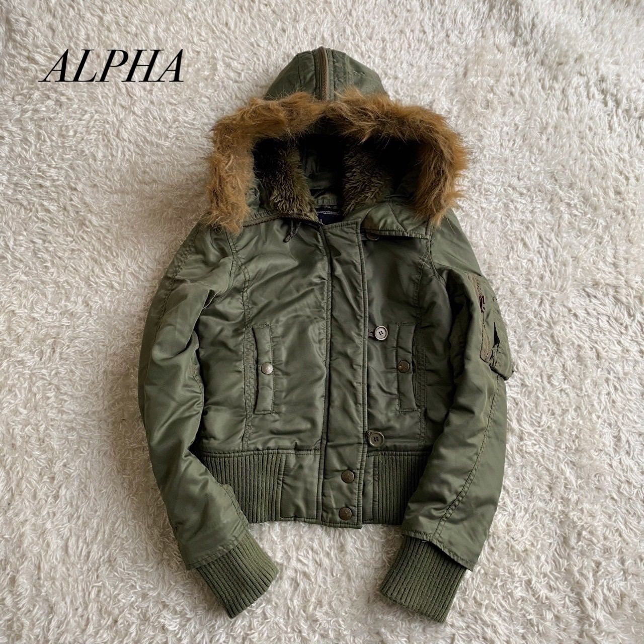 ALPHA アルファ N2B N-2B フライトジャケット 短丈 y2k カーキ サイズS