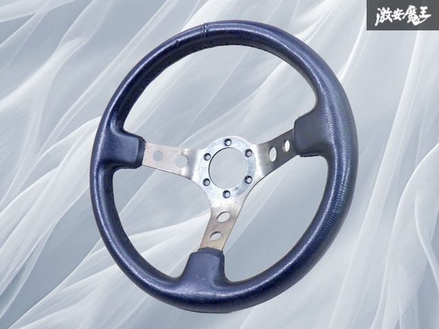 社外 レザー調 ステアリング ハンドル 直径約35cm 35Φ 即納 棚17I