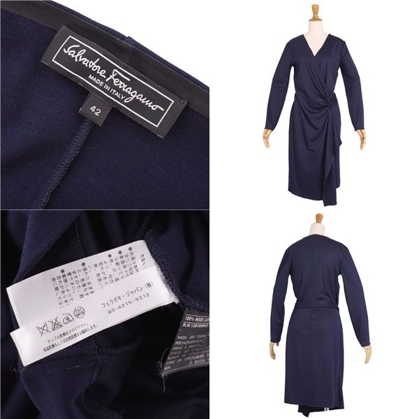 美品 サルヴァトーレ フェラガモ Salvatore Ferragamo ワンピ - メルカリ