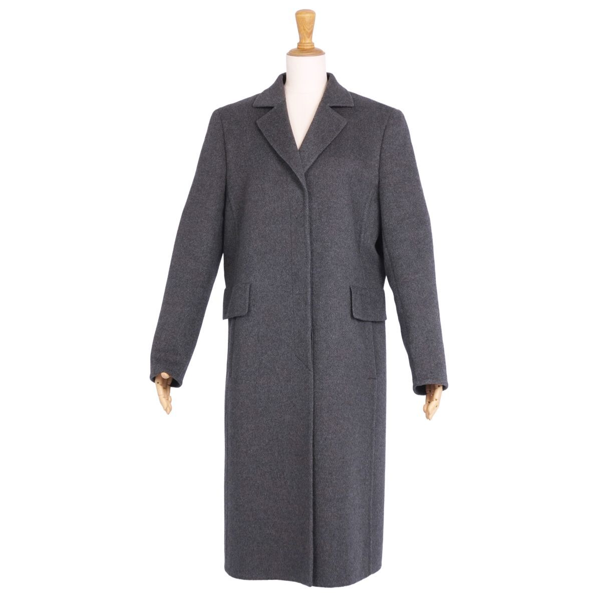 良品 A-K-R-I-S アクリス カシミア100% ロング コート グレー 美品 アクリス AKRIS コート ロングコート カシミヤ アウター