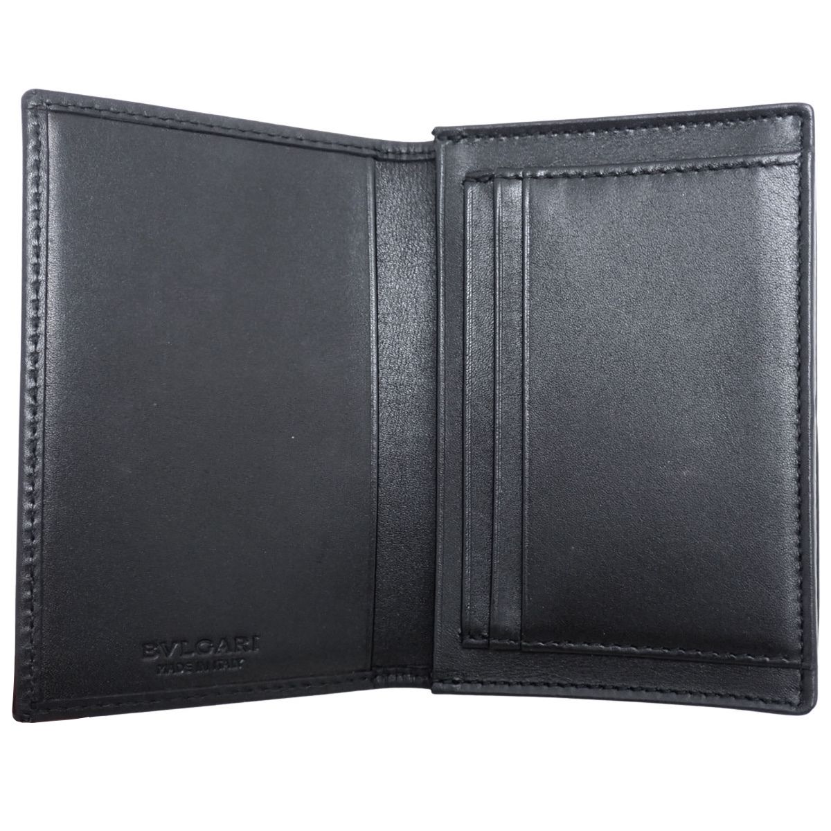 BVLGARI ブルガリ WEEKEND ウィークエンド 名刺入れ カードケース パスケース 定期入れ カードホルダー 小物 PVCコーティングキャンバス レザー ブラック黒 グレー 32588 アラモード カードケース 小物 メンズ