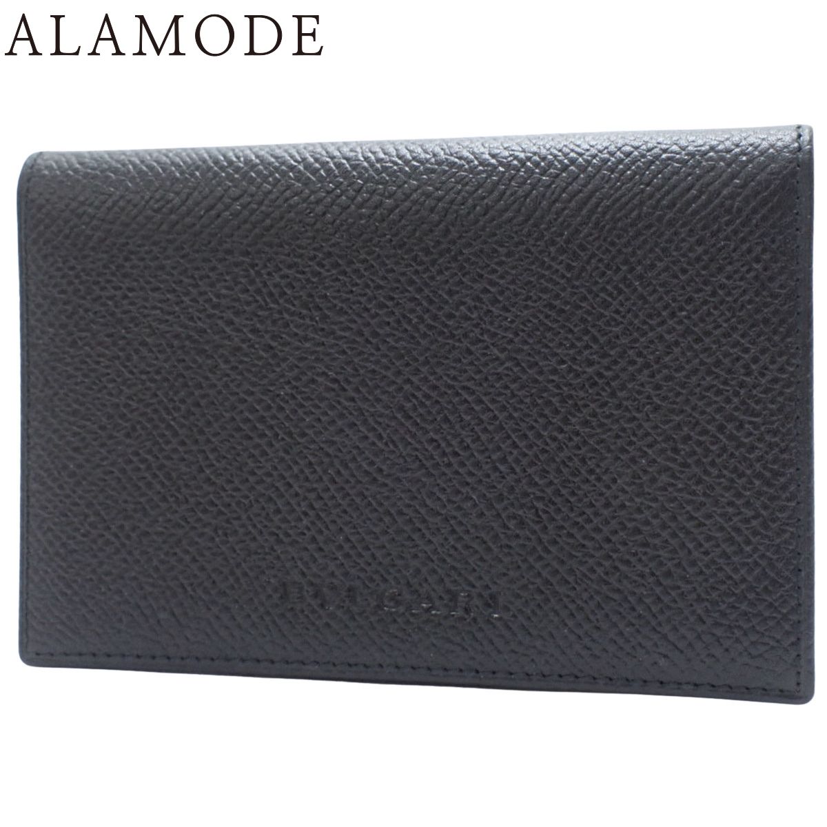 BVLGARI ブルガリ ビジネス カードホルダー カードケース パスケース 二つ折り 2つ折り 小物 名刺入れ グレインレザー ブラック黒 20358 メンズ アラモード