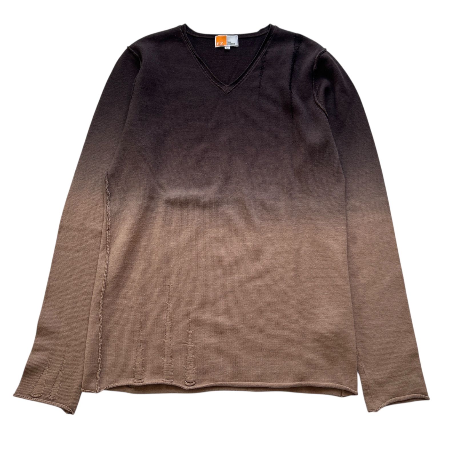Ermenegildo Zegna ゼニア グラデーションニット Vネック ブラウン系 