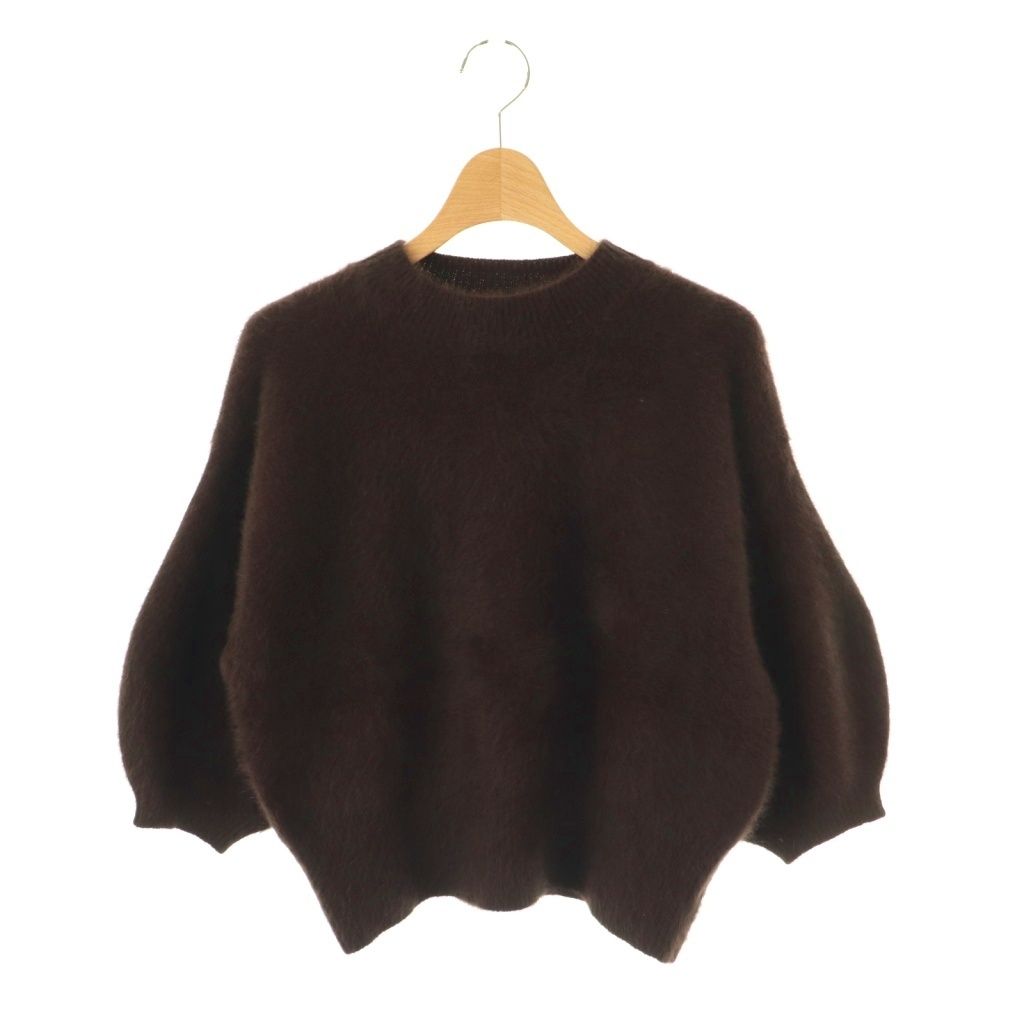 ユナイテッドアローズ UNITED ARROWS フォックスカシミヤ混 ニット セーター パフスリーブ ダークブラウン /ES ■OS