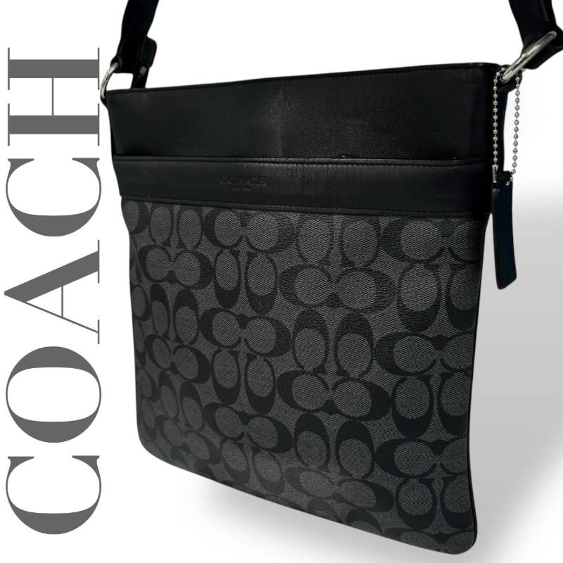 美品☆COACH コーチ☆ショルダーバッグ ボディバッグ シグネチャー PVC
