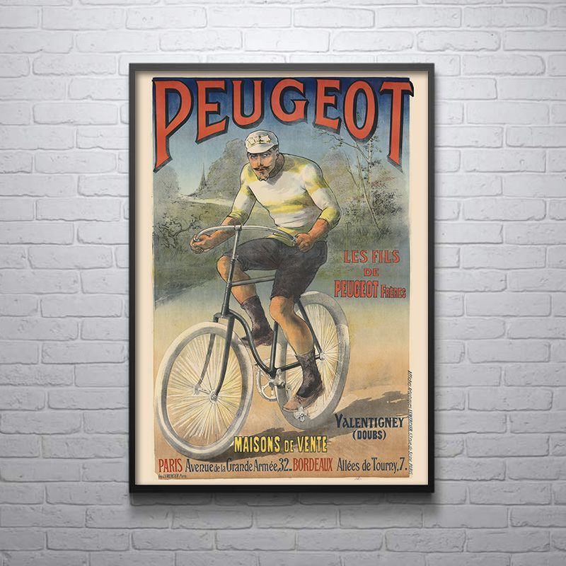 A2サイズ ビンテージ広告 プジョー兄弟の息子たちの自転車事業 PEUGEOT