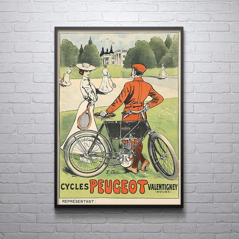 A2サイズ ビンテージ広告 プジョーの自転車 PEUGEOT ポスター アート