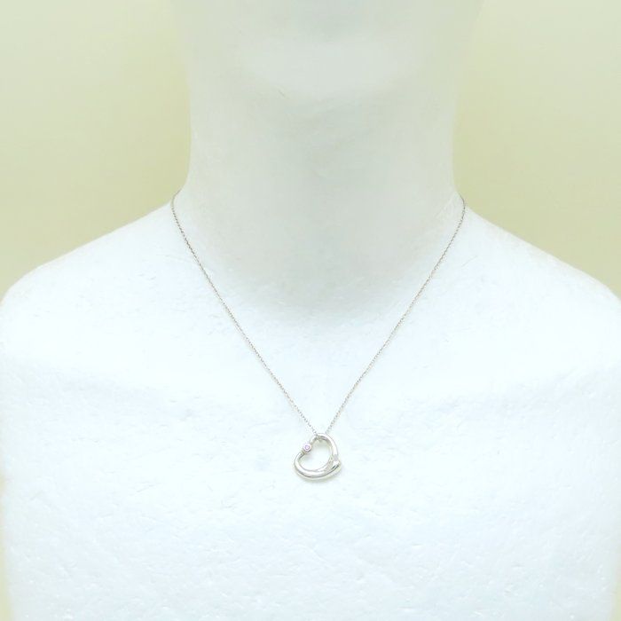 TIFFANY&Co. ティファニー オープンハート ネックレス ピンク