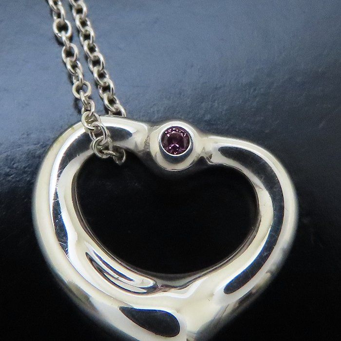 TIFFANY&Co. ティファニー オープンハート ネックレス ピンク