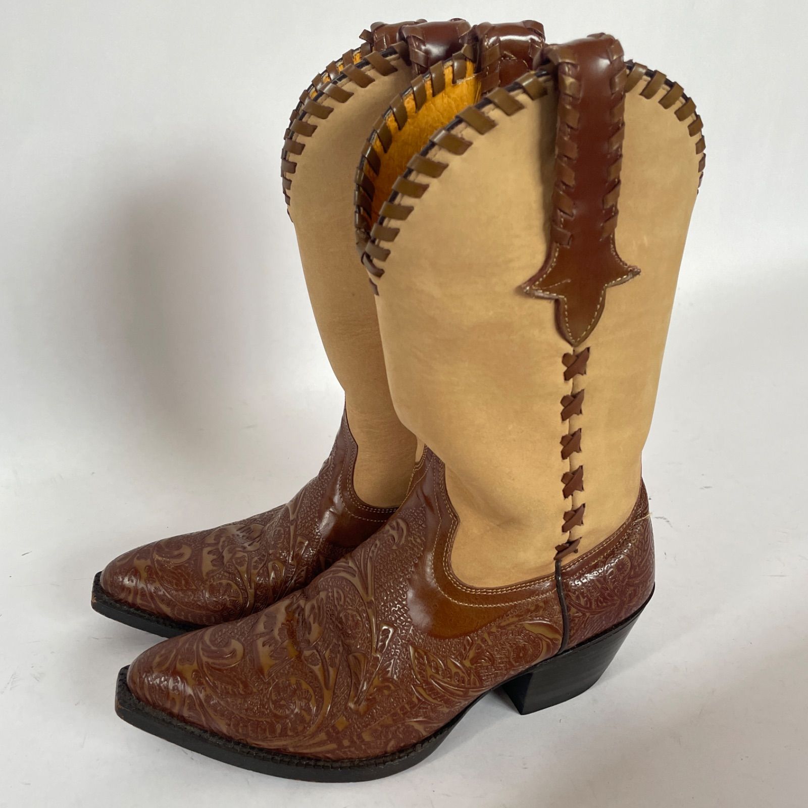 ヴィンテージ カボルカ レザー ウエスタンブーツ 37B 23.5cm ブラウン