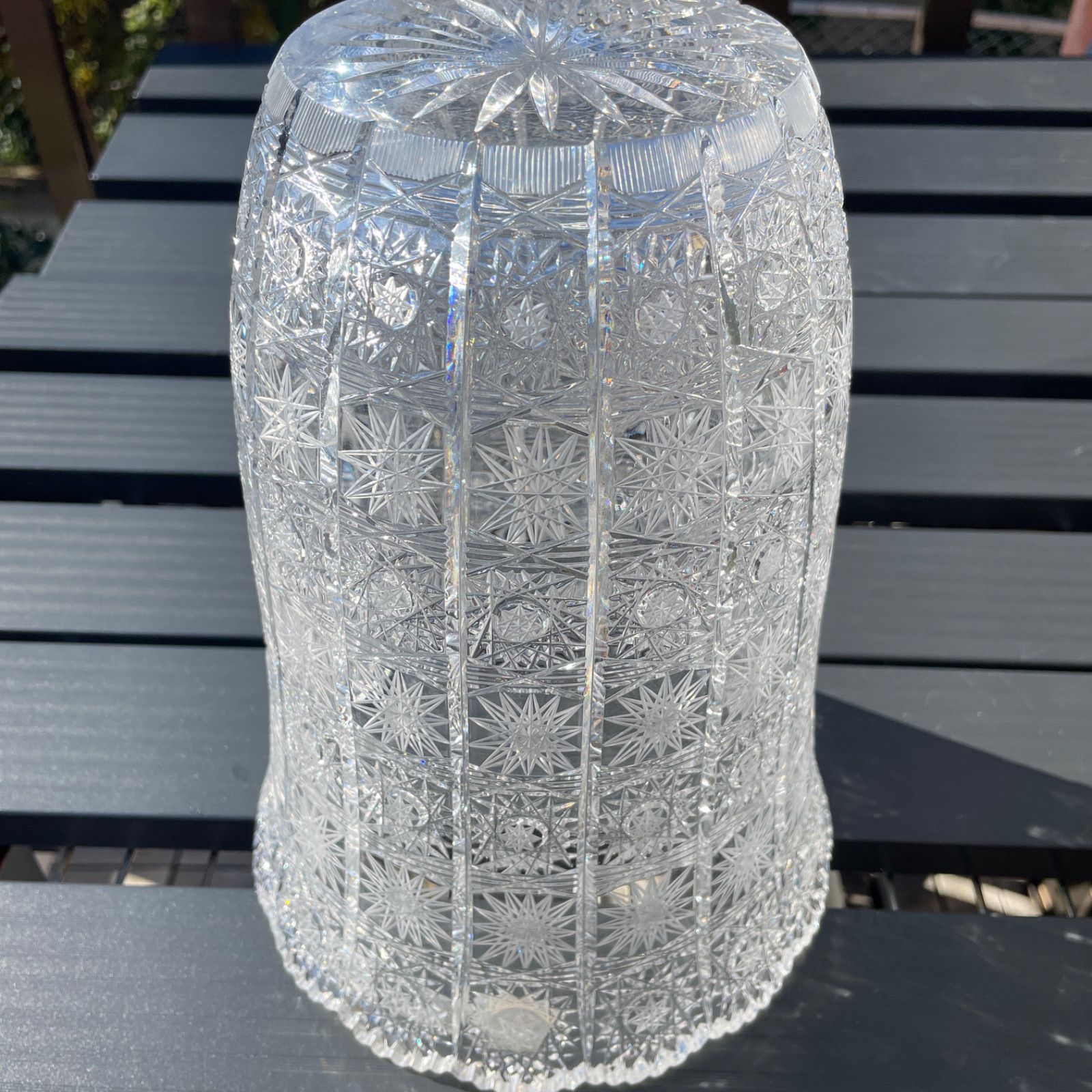 ボヘミア クリスタルガラス 花器19.5×25 チェコスロバキア製 - メルカリ