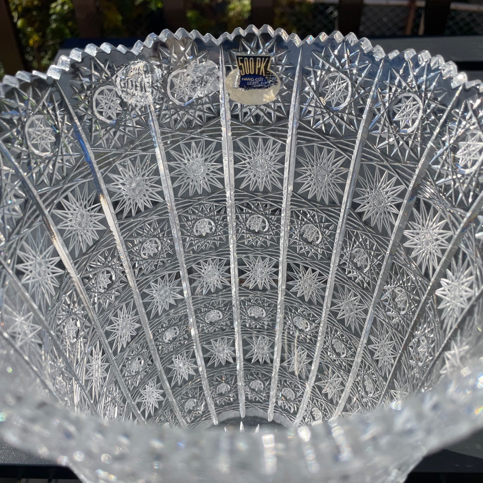 ボヘミア クリスタルガラス 花器19.5×25 チェコスロバキア製 - メルカリ