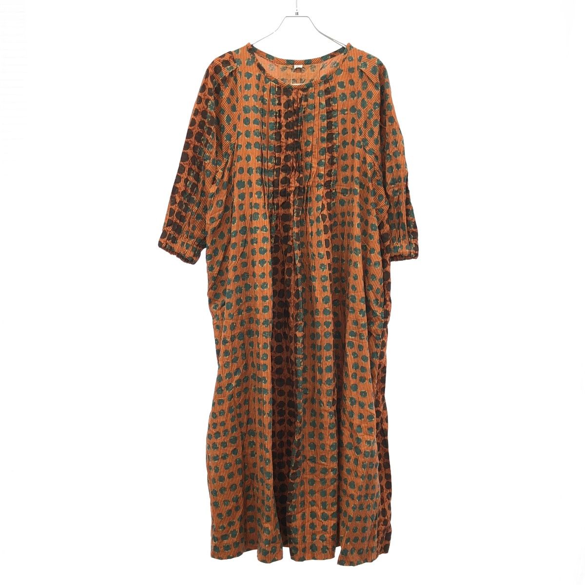 45R ヒッコリー風呂敷のプリントドレス マキシ丈ワンピース 45R フォーティファイブアール ヒッコリー風呂敷のプリントドレス