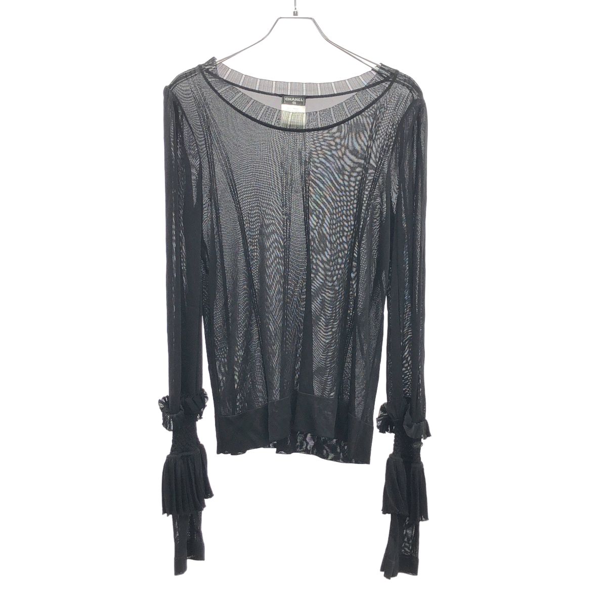 CHANEL シャネル 2008SS フリルスリーブレーヨンニットセーター