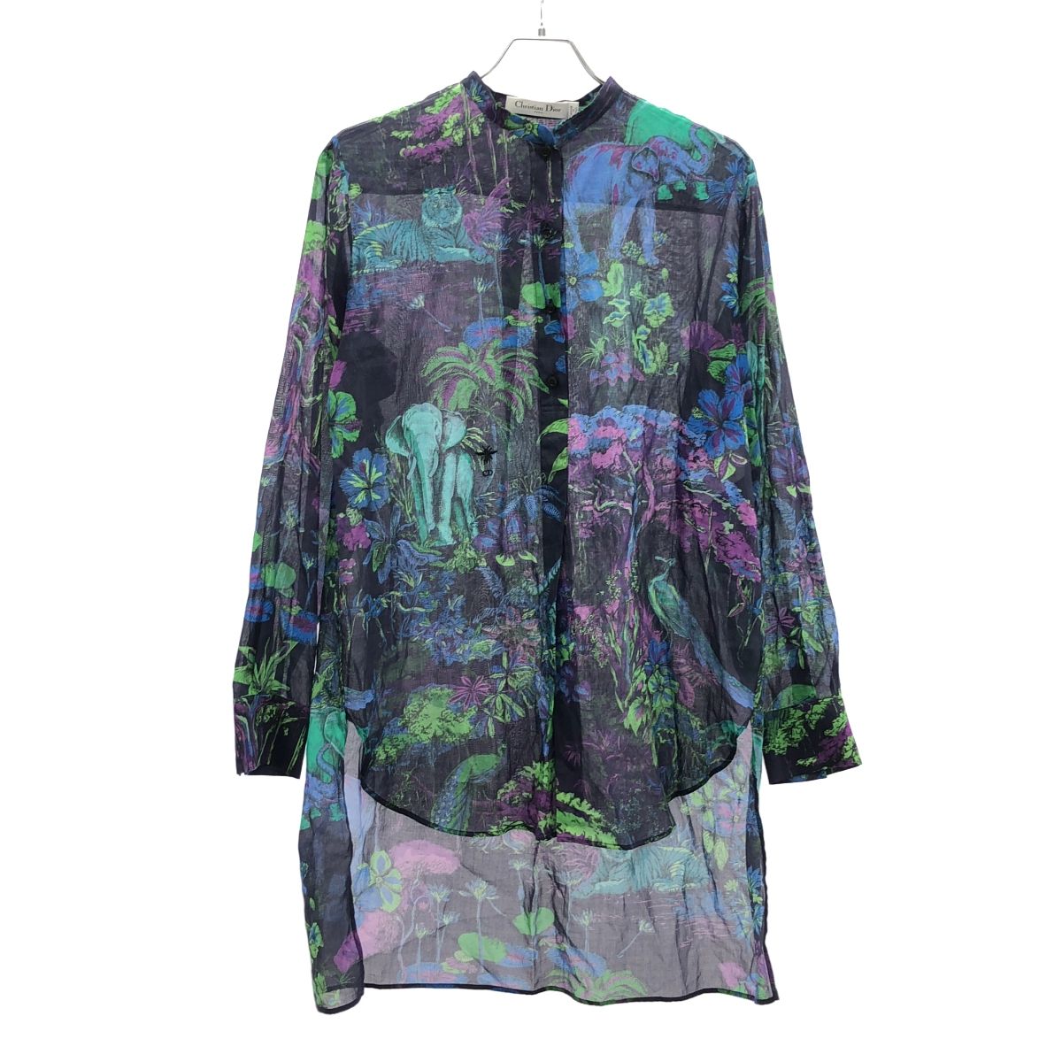 Christian Dior クリスチャンディオール 23 AW トワル ドゥ ジュイ シアーロングシャツ ネイビー F 38