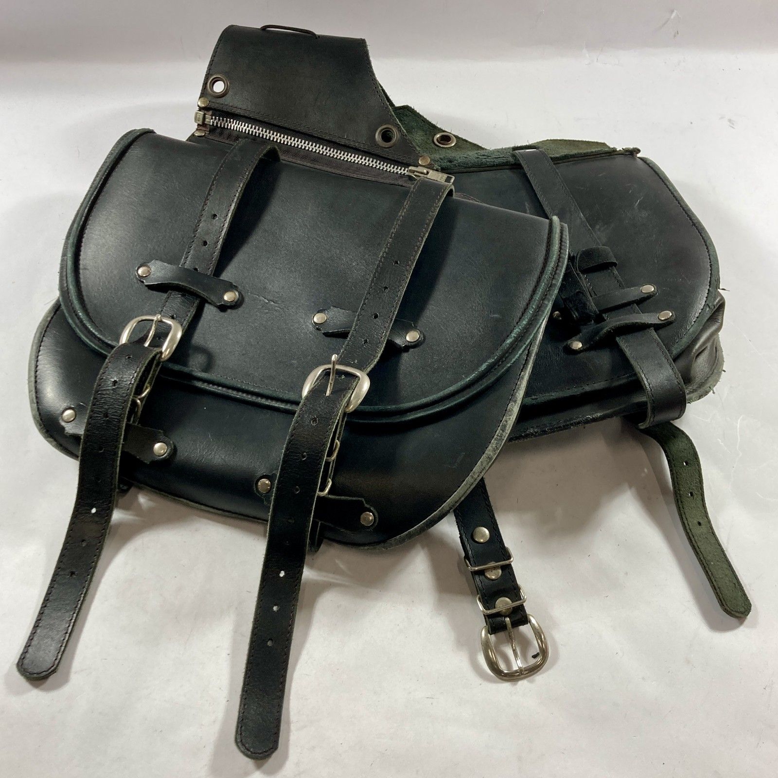 バイク サイドバッグ レザー サドルバッグ 本革 ブラック オートバイ 2 45 kg