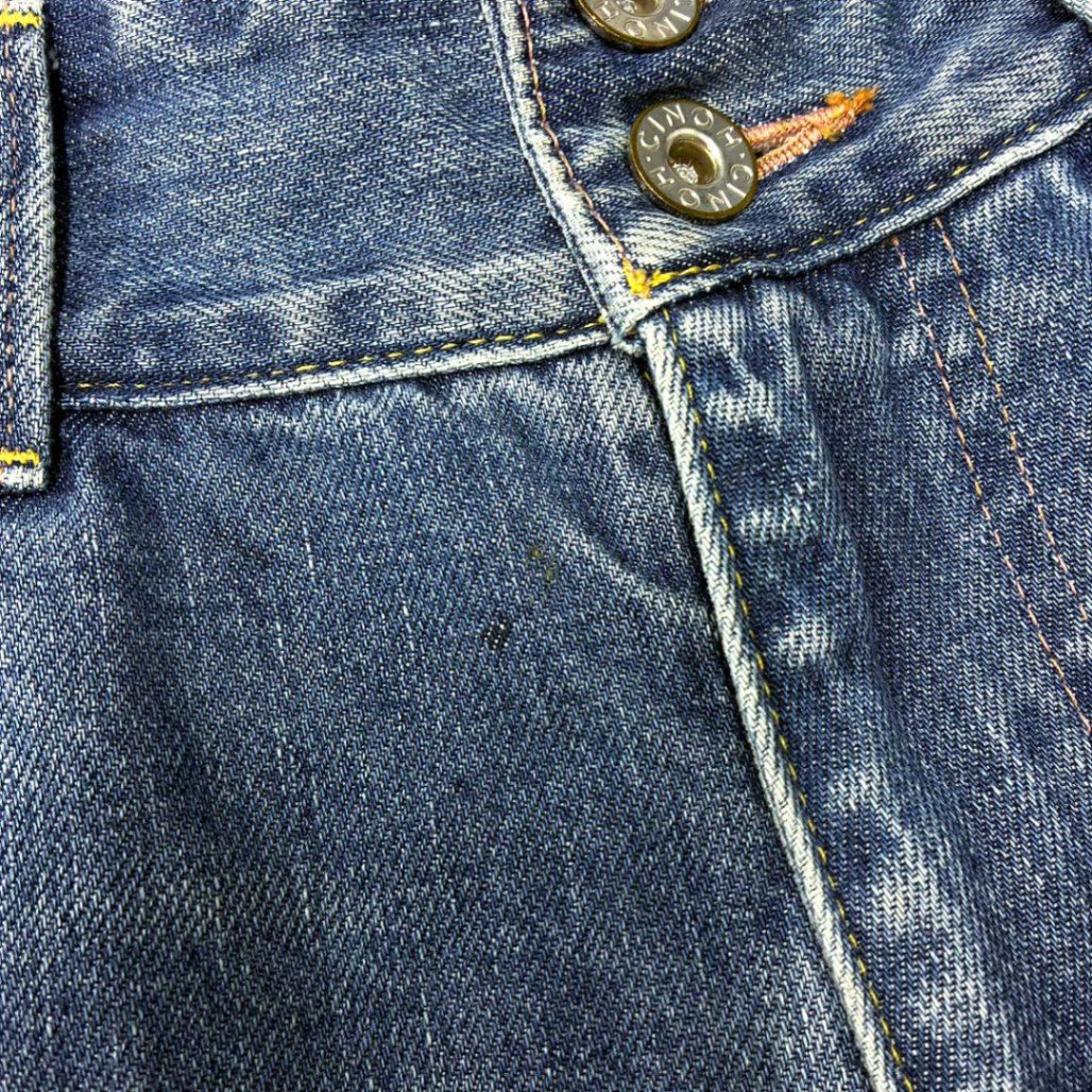 CINOH チノ サイドラインハイウエストワイドデニムパンツ C-DE-006C