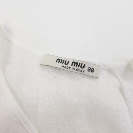 【中古】ミュウミュウ 05SS Archive ワンピース プリント パッチ ビジュー デザイン ノースリーブ ひざ丈 38 約S ミュウミュウ miumiu 05SS Archive ワンピース プリント パッチ