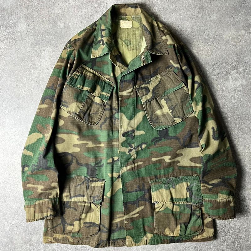 70s US ARMY 米軍実物 4th ERDL グリーンリーフ カモ ジャングル