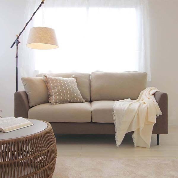 開梱設置付き ソファ 2人掛け 幅173cm クッション2個付き ロータイプ使用可