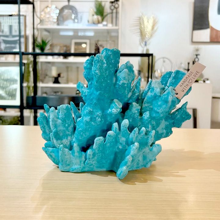 新品】サンゴ コーラルポリレジンアズール ディスカウント オブジェ