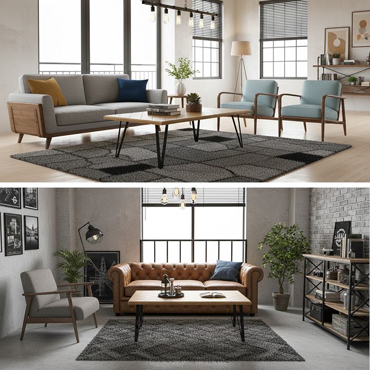 送料無料】センターテーブル 天然木 アイアン インダストリアル