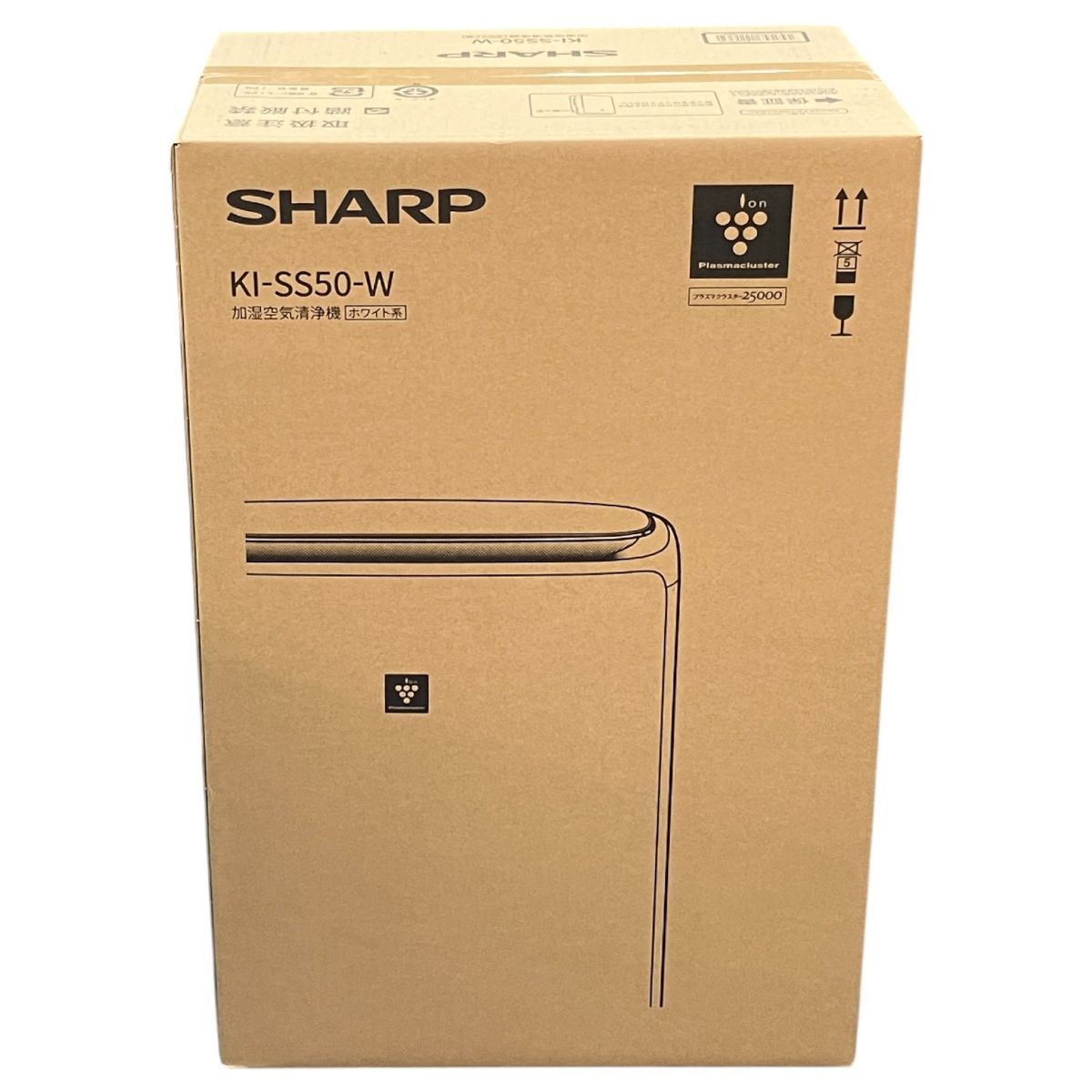 SHARP KI SS 50 W プラズマクラスター 加湿空気清浄機 シャープ ホワイト系 家電
