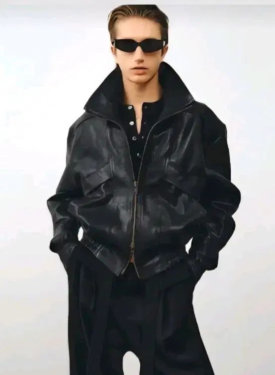 NOIRER アンド アンティーク カウ ハイネック ブルゾン ブラック テーラードジャケット ジャケット アウター メンズ