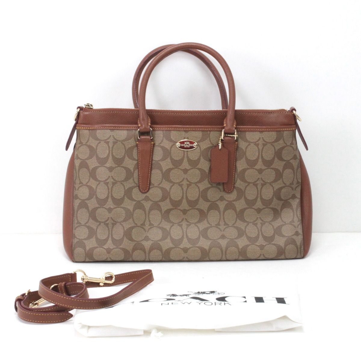 COACH コーチ シグネチャー トートバッグ F34617 2024 ブラウン×カーキ