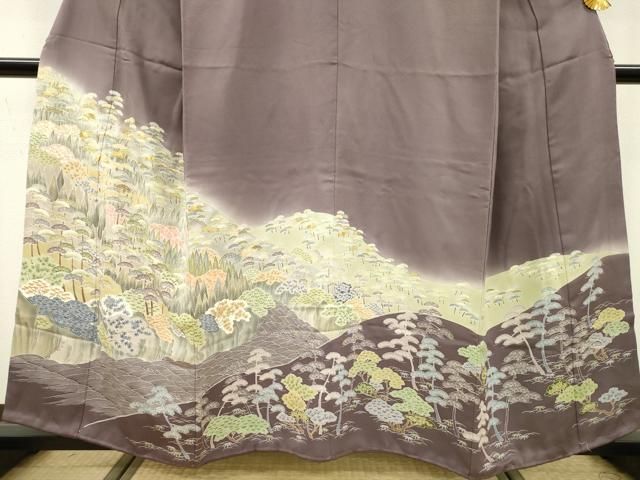 平和屋着物○豪華色留袖 駒刺繍 風景松文 暈し染 正絹 逸品 DAAZ6035fe
