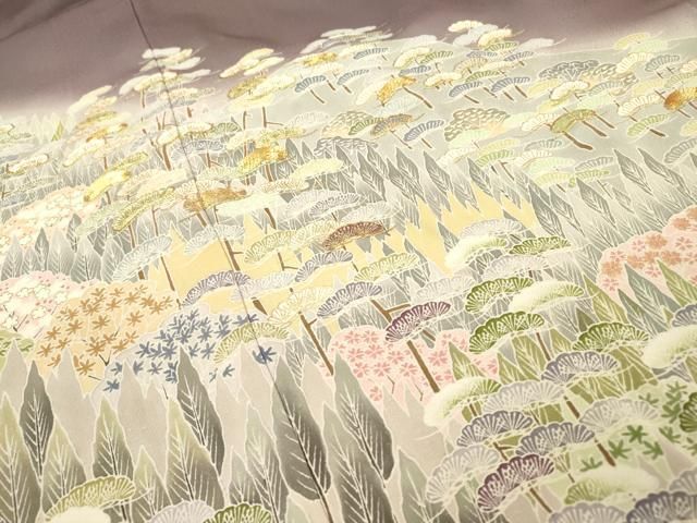 平和屋着物○豪華色留袖 駒刺繍 風景松文 暈し染 正絹 逸品 DAAZ6035fe