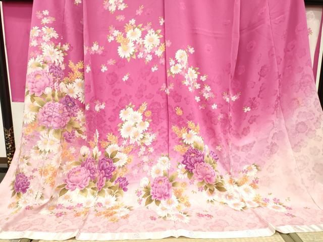 平和屋着物●ファッションブランド　hiromichi nakano　ヒロミチナカノ　訪問着　舞花文　暈し染め　金彩　正絹　逸品　AABE3452ck 平和屋着物○ファッションブランド hiromichi nakano ヒロミチナカノ