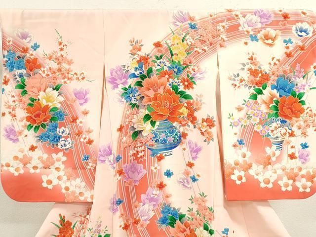 平和屋着物 お宮参り 女の子 祝着 産着 初着 のしめ 駒刺繍 陶器花文 金彩 ze