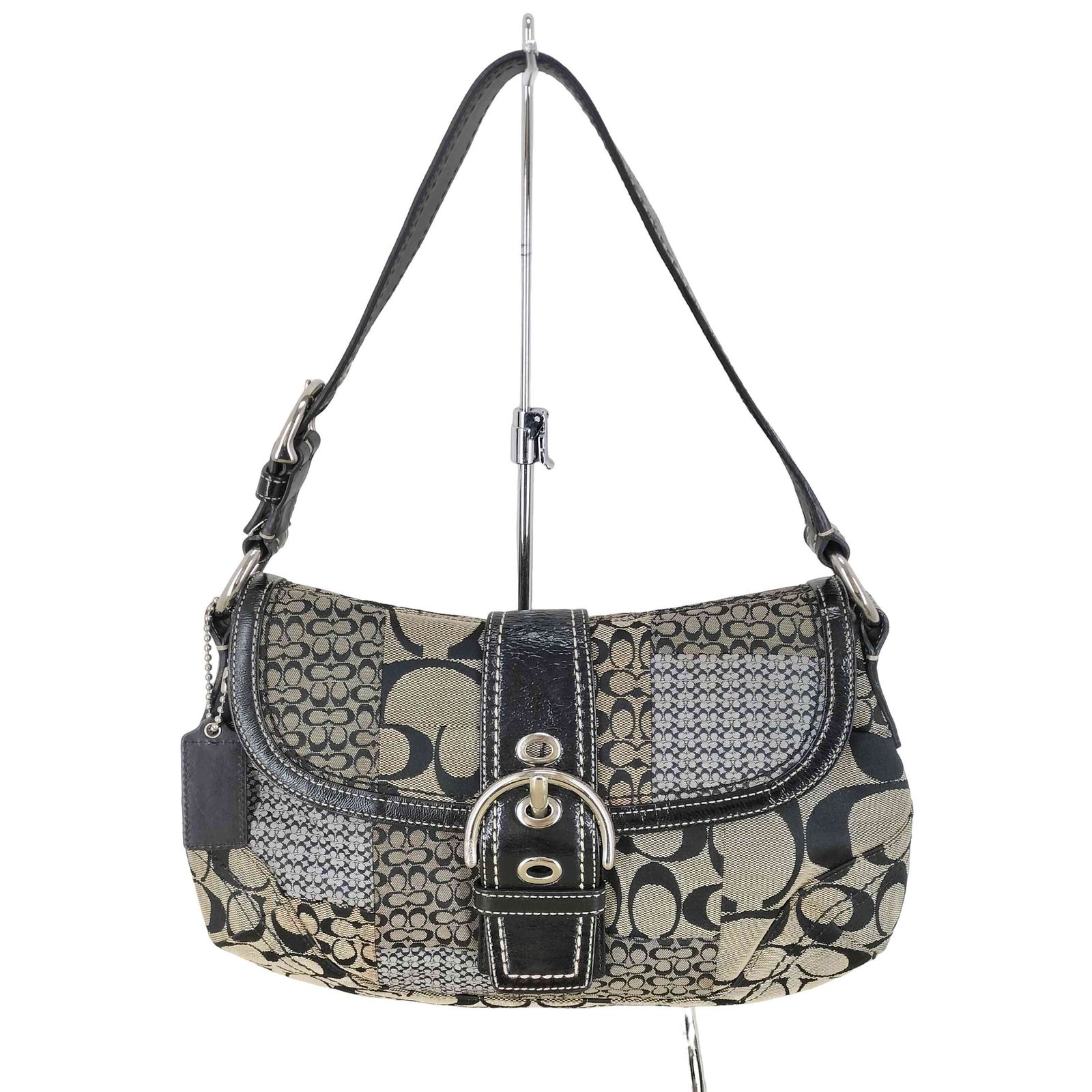 美品 コーチ COACH ハンドバッグ シグネチャー 13975 コーチ COACH シグネチャー クレイジーパターン ストア ハンドバッグ