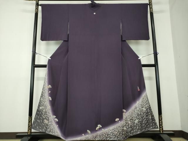 平和屋着物 松尾光琳 色留袖 扇面流し 暈し染め 銀彩 正絹 ps