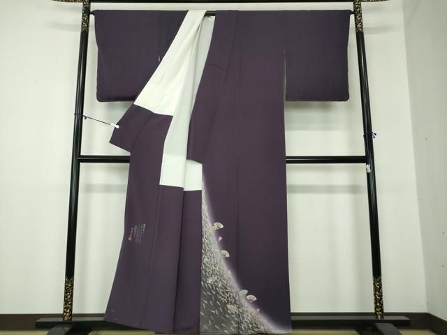 平和屋着物 松尾光琳 色留袖 扇面流し 暈し染め 銀彩 正絹 ps