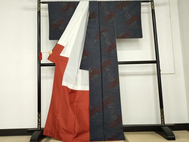 平和屋着物●本場大島紬　乱菊　瀬戸口絹織物謹製　証紙付き　正絹　逸品　未使用　AABD5009cs 平和屋着物○本場大島紬 乱菊 瀬戸口絹織物謹製 証紙付き 正絹 逸品 未