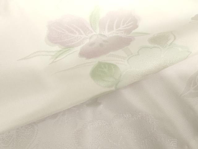  平和屋着物 長襦袢 無双仕立て 作家物 牡丹草木染 草花文 暈し染め 広衿仕立て 反端付き 正絹 cs 長襦袢 長襦袢 半襦袢