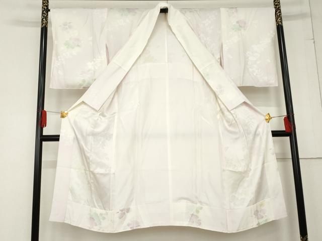 平和屋着物 長襦袢 無双仕立て 作家物 牡丹草木染 草花文 暈し染め 広衿仕立て 反端付き 正絹 cs