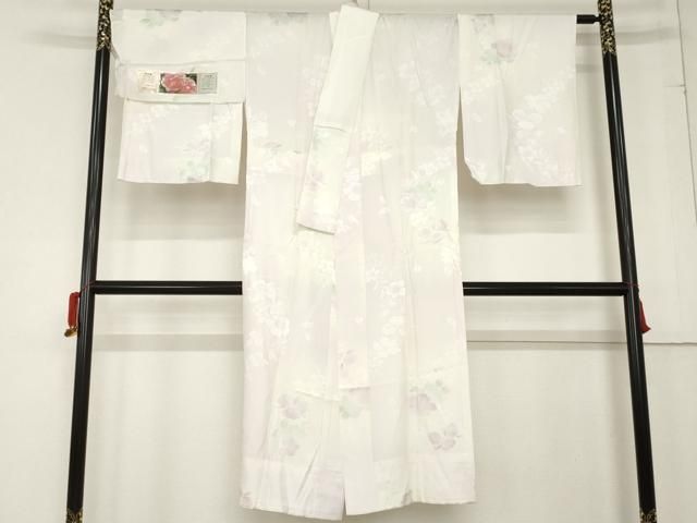 平和屋着物 長襦袢 無双仕立て 作家物 牡丹草木染 草花文 暈し染め 広衿仕立て 反端付き 正絹 cs