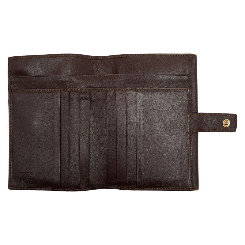  バーバリー ノバチェック Wホック 財布 ベージュ ブラウン PVC レザー レディース 240 43000 その他 小物